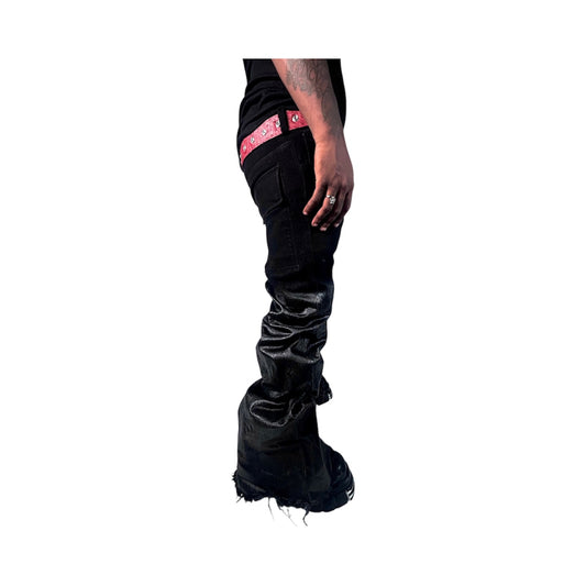 Black Corrupted Wax Denim
