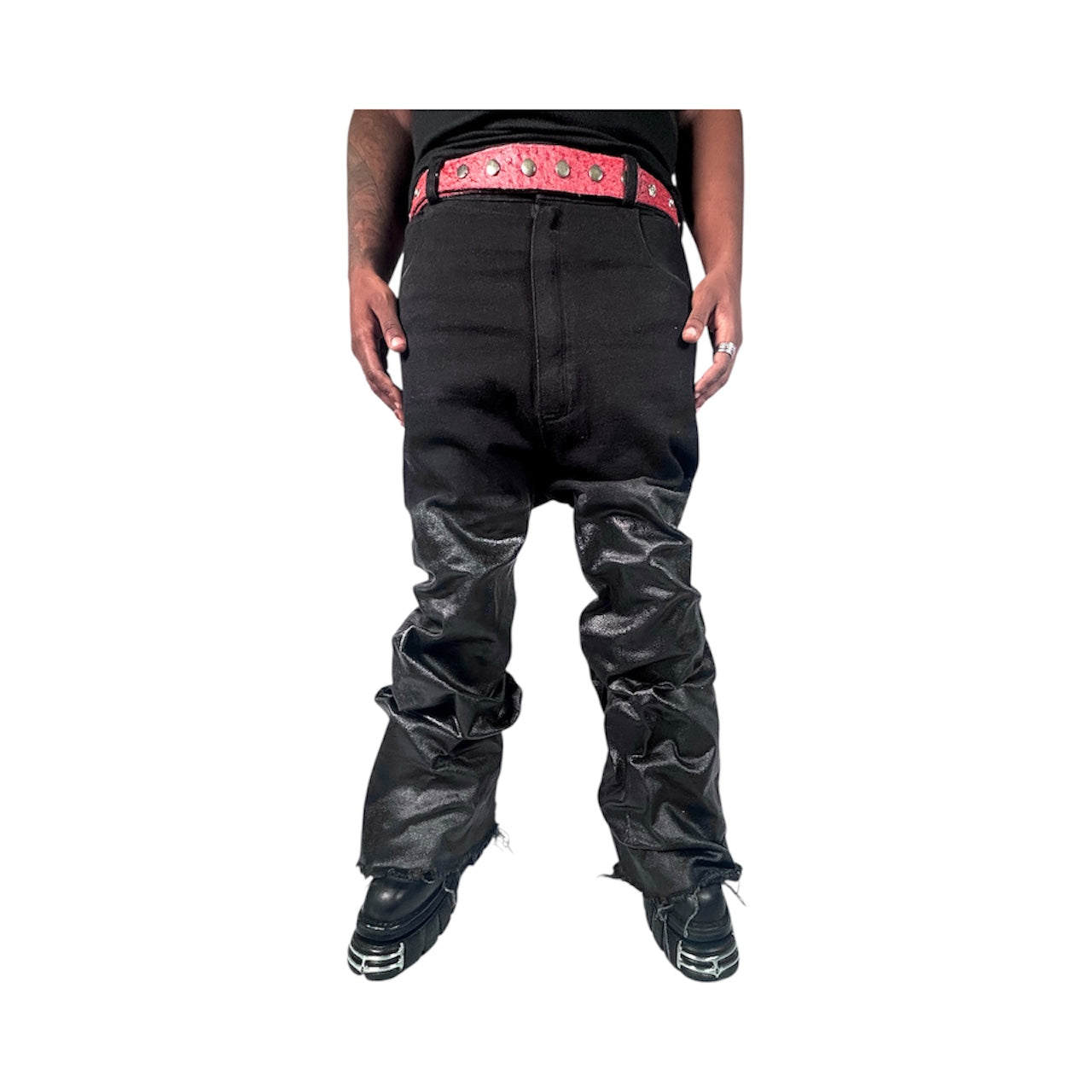Black Corrupted Wax Denim